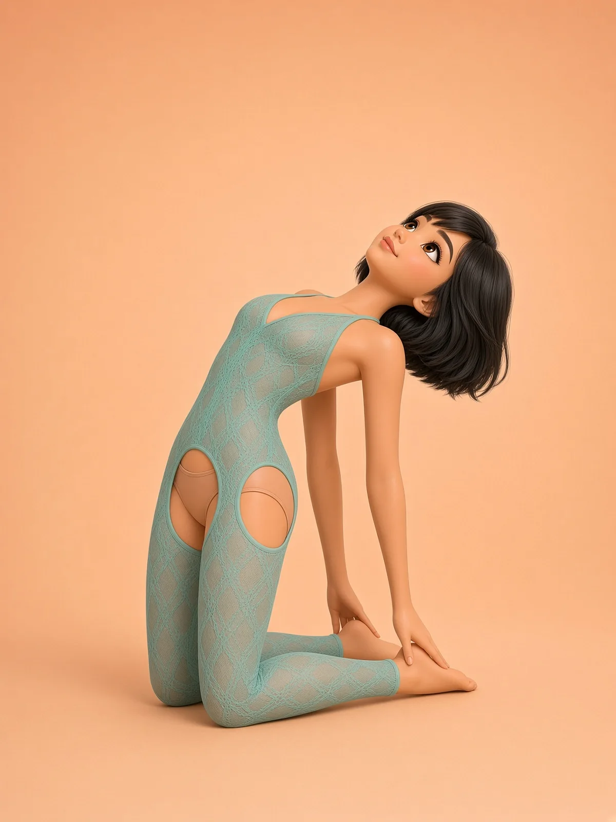 AI-generated fictional adult image: Sea glass · illustrated — composition 04